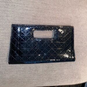 Black leather clutch